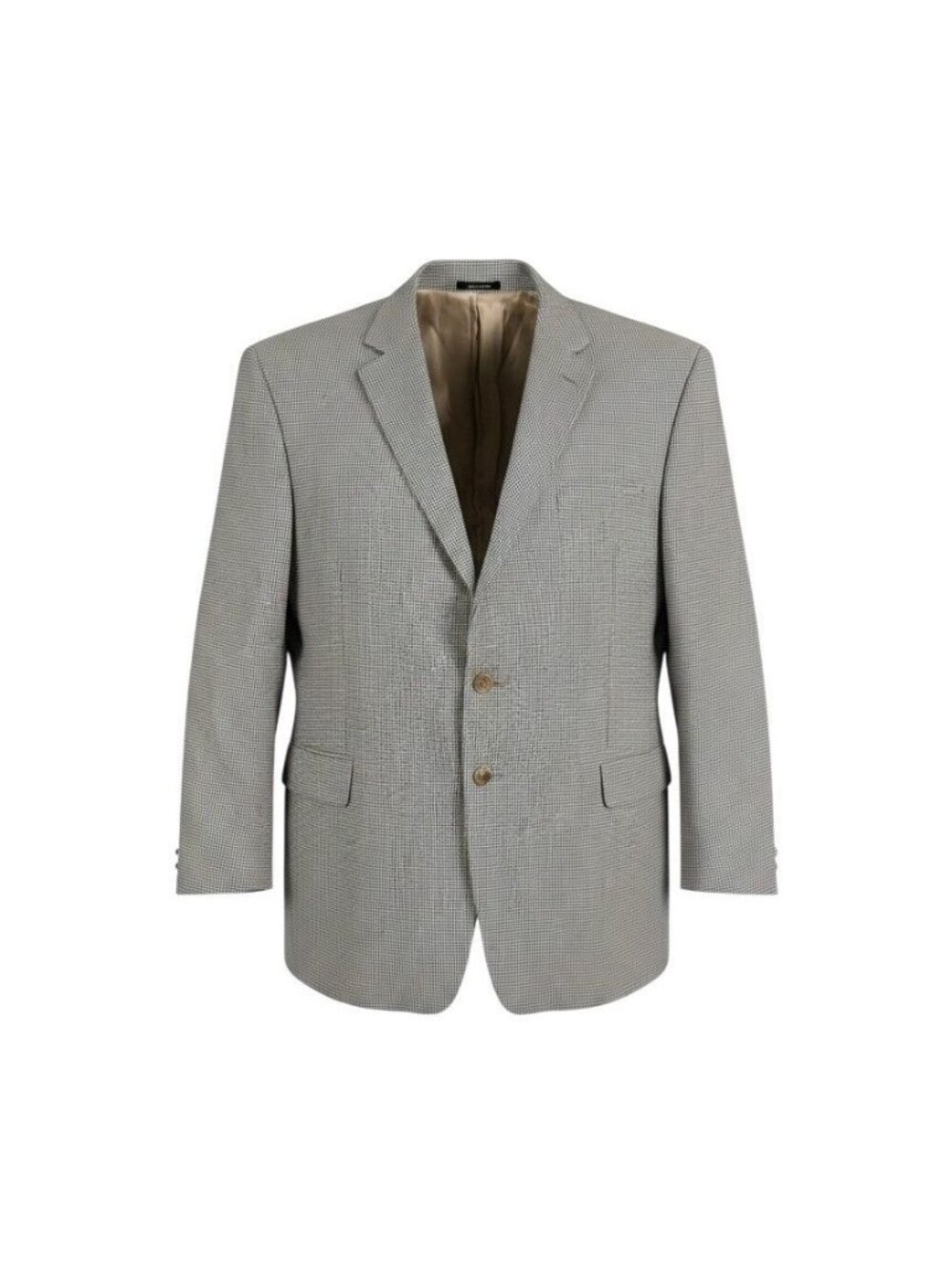 Lauren Ralph Lauren Mens Brown Houndstooth Blazer 50R Beige & Black Two-Button